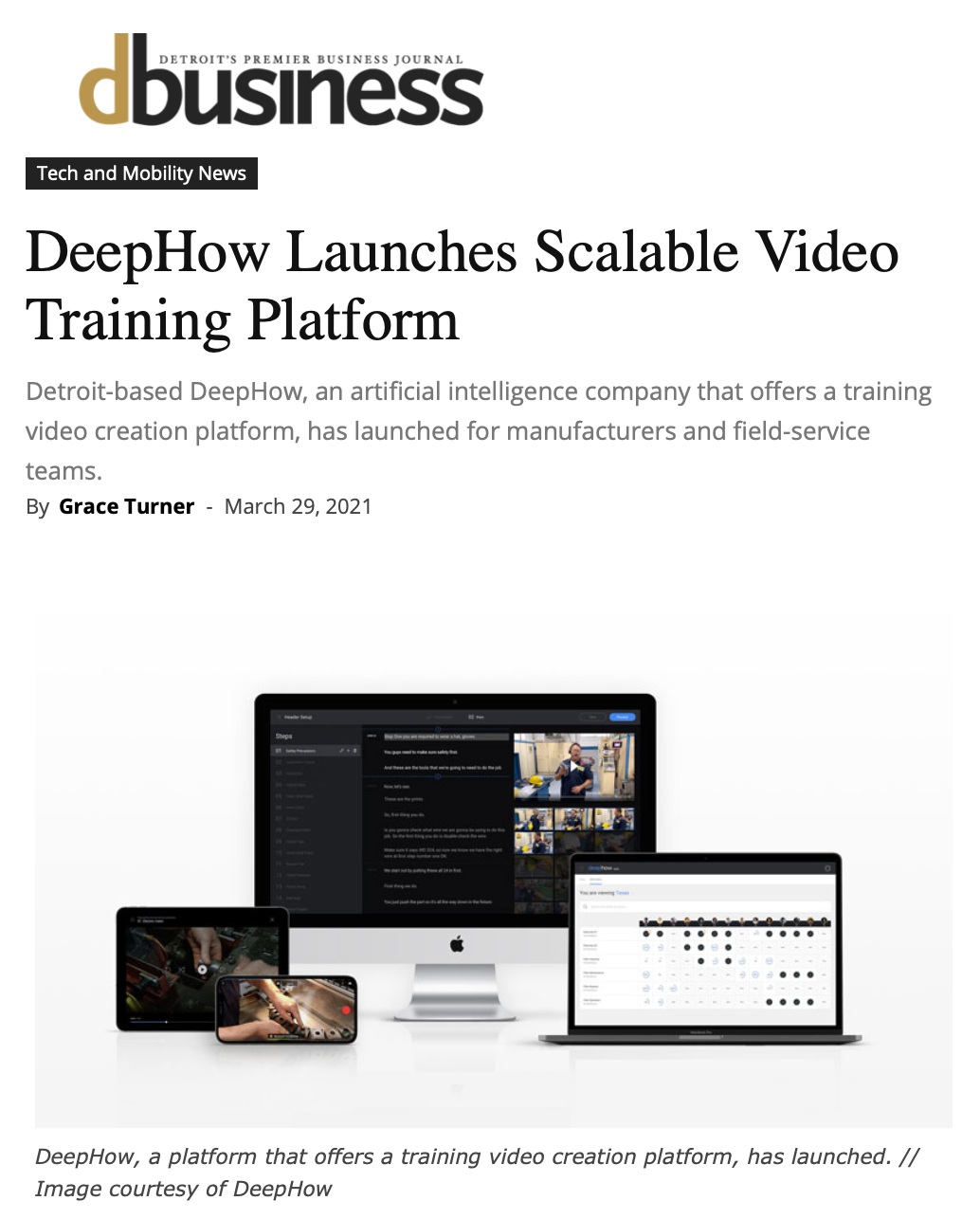 The start of the DBusiness DeepHow article.