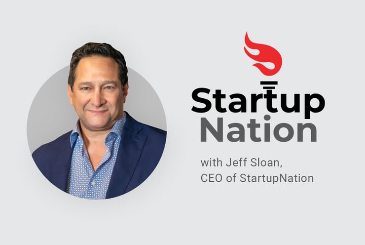 A headshot of Jeff Sloan with text next to it reading, "Startup Nation with Jeff Sloan, CEO of StartupNation."